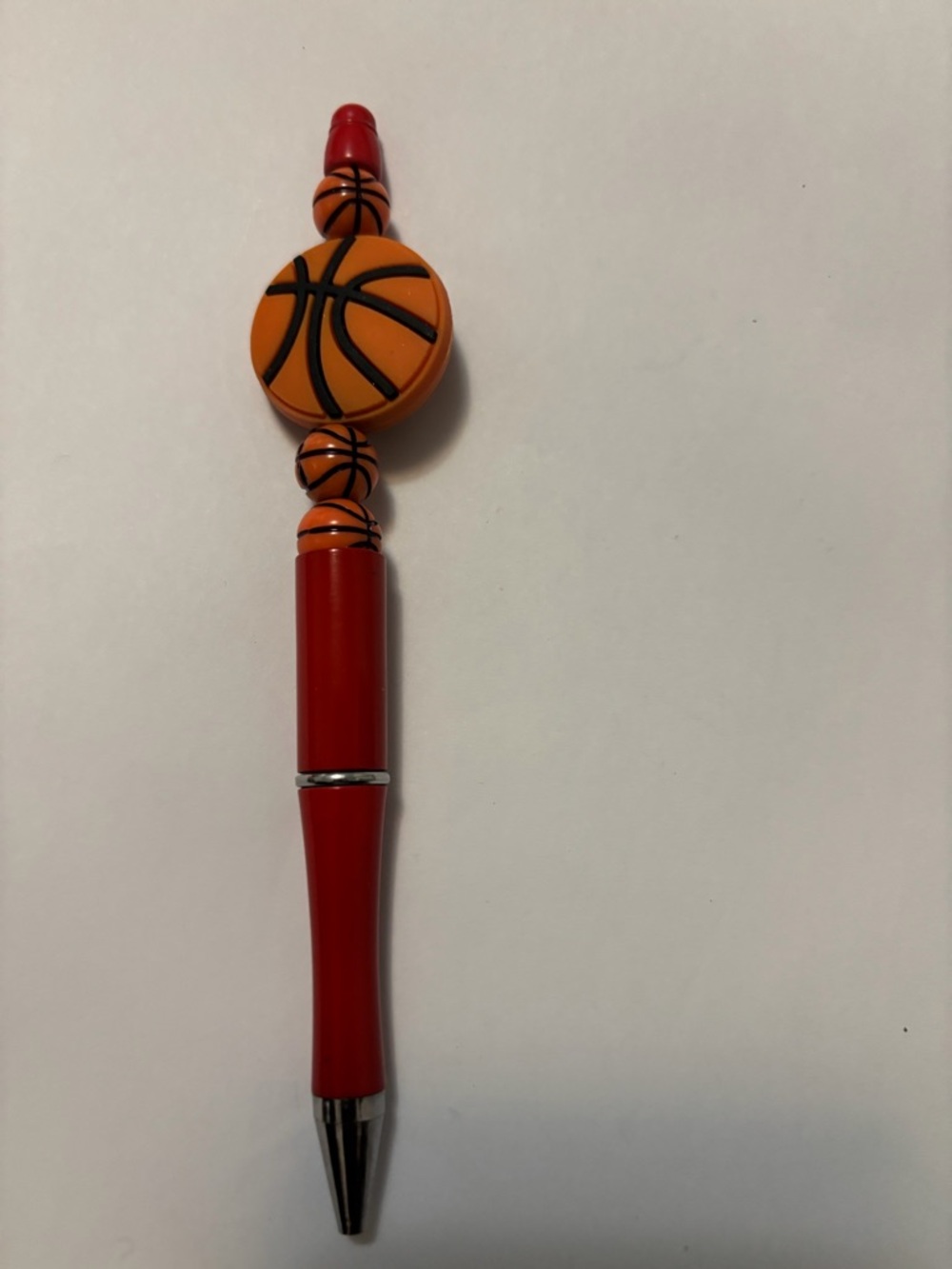 Basketball Beaded Red Pen
